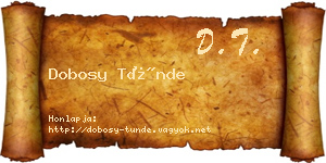 Dobosy Tünde névjegykártya